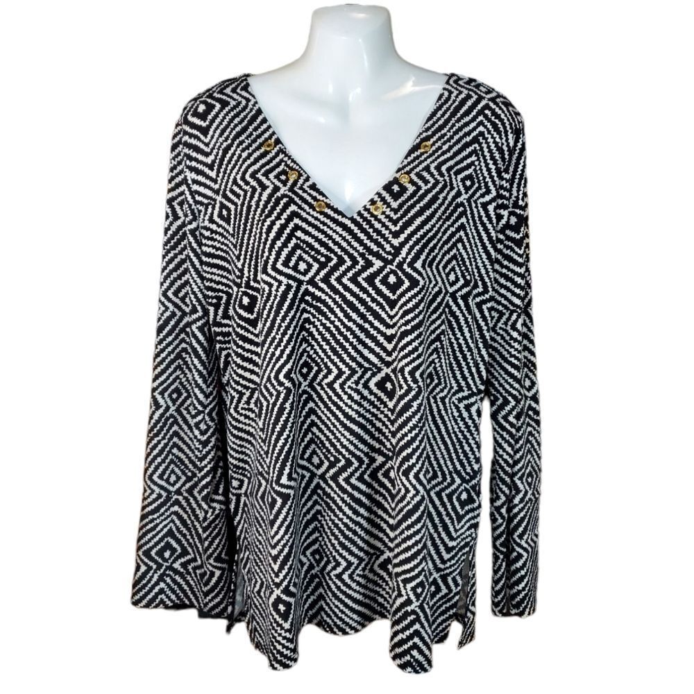 MICHAEL KORS black and white striped L